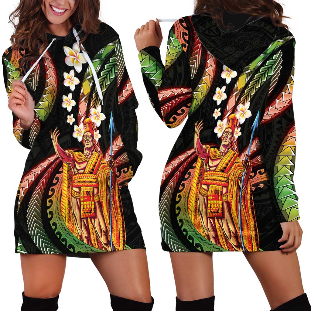Hawaii King Kamehameha Hoodie Dress Fantastic Plumeria Reggae