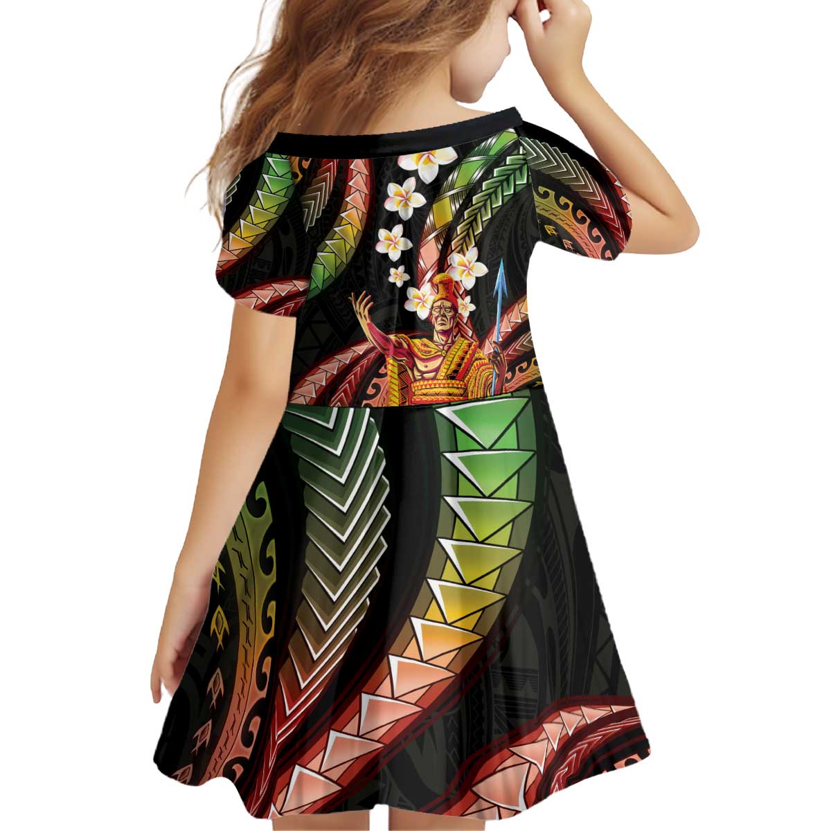 Hawaii King Kamehameha Kid Short Sleeve Dress Fantastic Plumeria Reggae