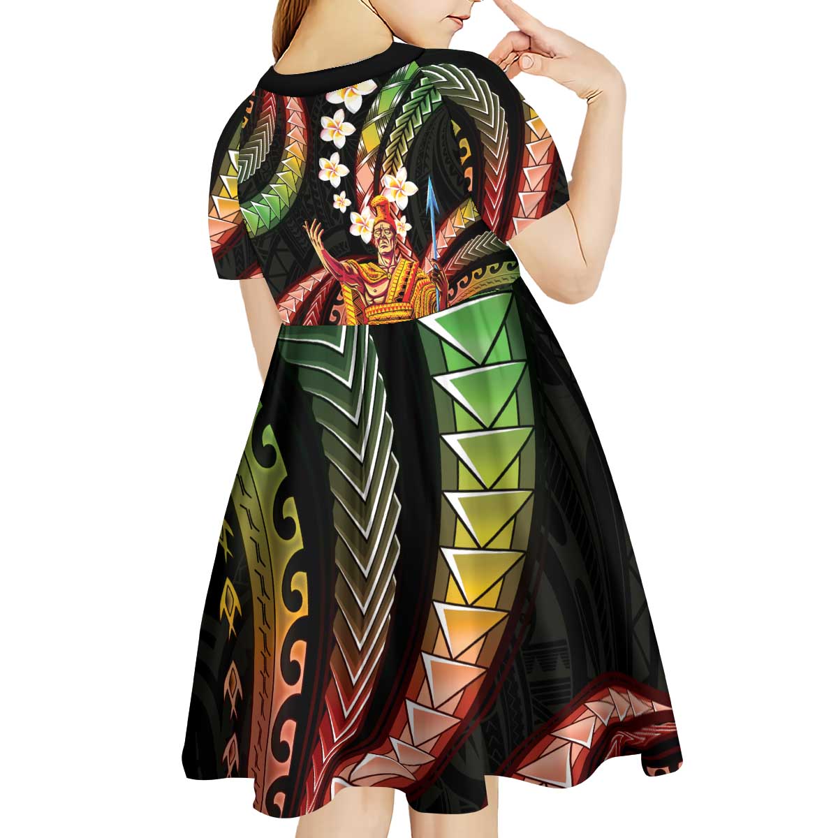 Hawaii King Kamehameha Kid Short Sleeve Dress Fantastic Plumeria Reggae