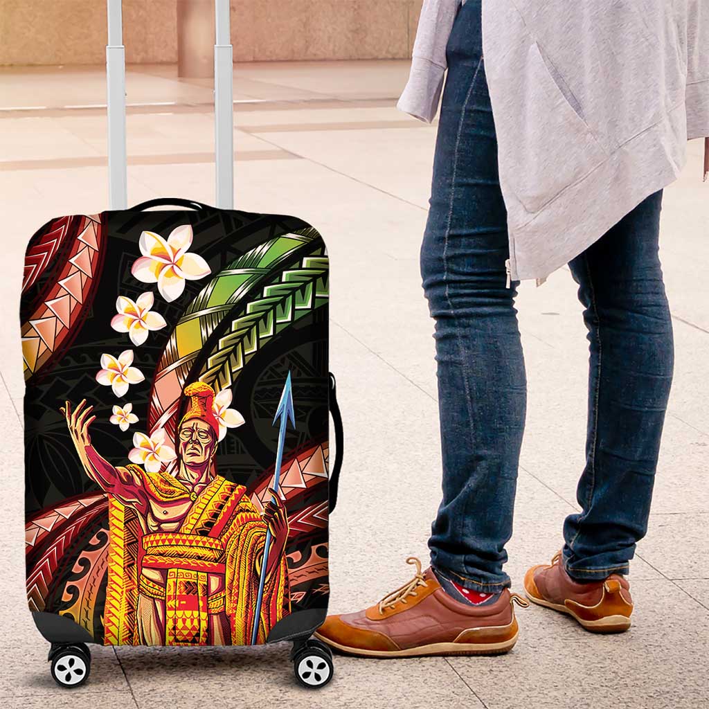 Hawaii King Kamehameha Luggage Cover Fantastic Plumeria Reggae