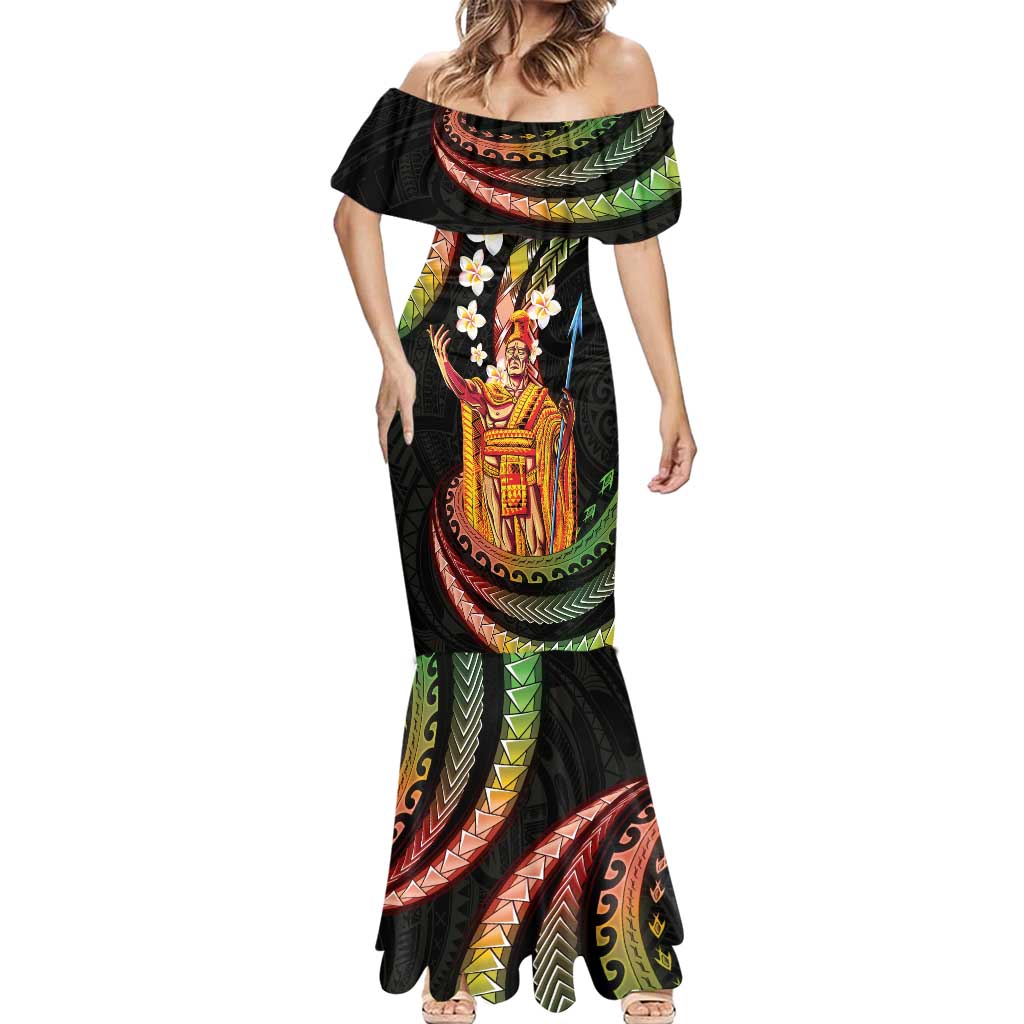 Hawaii King Kamehameha Mermaid Dress Fantastic Plumeria Reggae