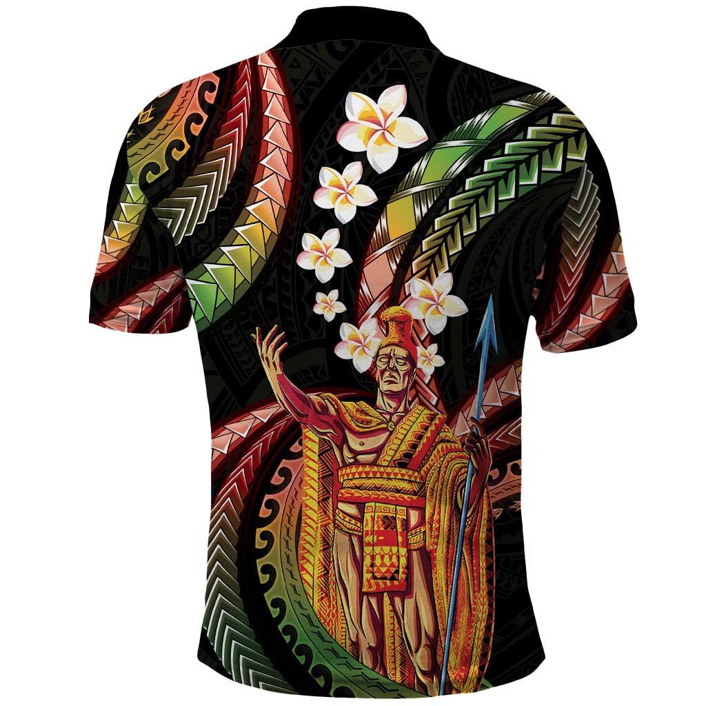 Hawaii King Kamehameha Polo Shirt Fantastic Plumeria Reggae