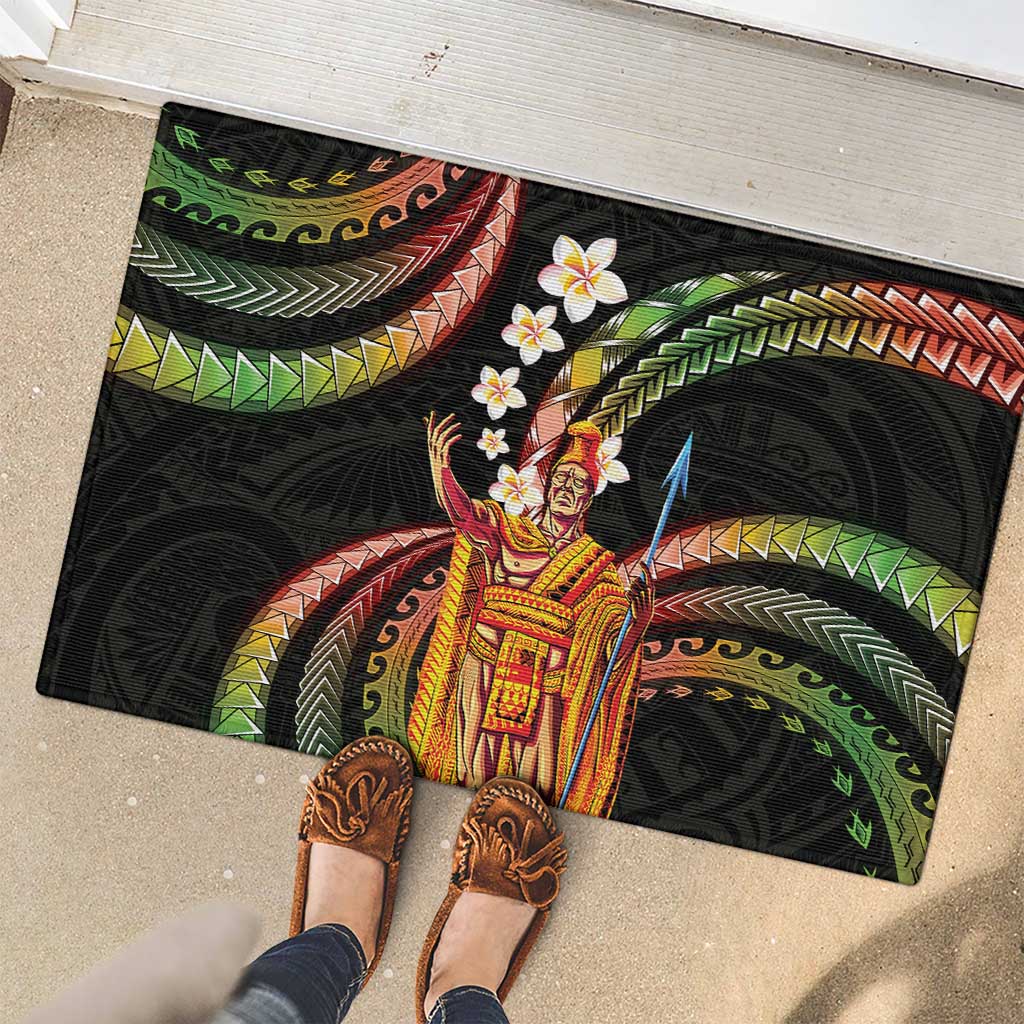 Hawaii King Kamehameha Rubber Doormat Fantastic Plumeria Reggae