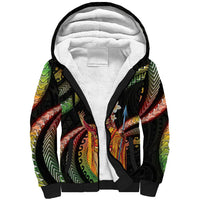 Hawaii King Kamehameha Sherpa Hoodie Fantastic Plumeria Reggae