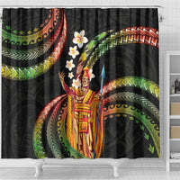 Hawaii King Kamehameha Shower Curtain Fantastic Plumeria Reggae