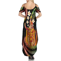 Hawaii King Kamehameha Summer Maxi Dress Fantastic Plumeria Reggae