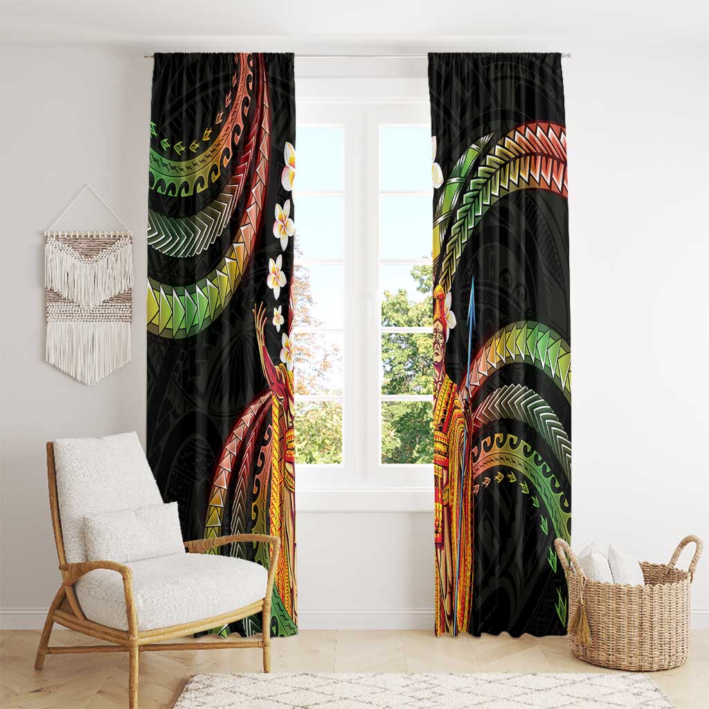 Hawaii King Kamehameha Window Curtain Fantastic Plumeria Reggae