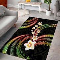 Hawaii Plumeria Reggae Area Rug Polynesian Pattern