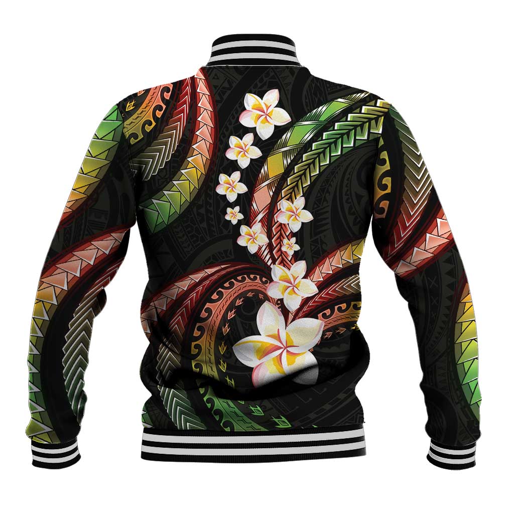 Hawaii Plumeria Reggae Baseball Jacket Polynesian Pattern LT01 - Polynesian Pride