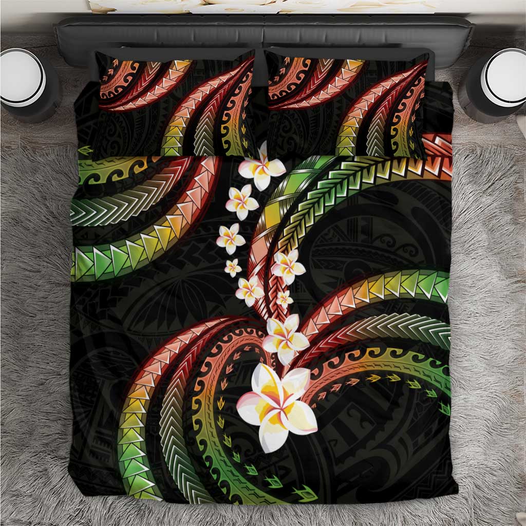 Hawaii Plumeria Reggae Bedding Set Polynesian Pattern