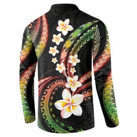Hawaii Plumeria Reggae Button Sweatshirt Polynesian Pattern LT01 - Polynesian Pride