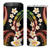 Hawaii Plumeria Reggae 4 in 1 Can Cooler Tumbler Polynesian Pattern