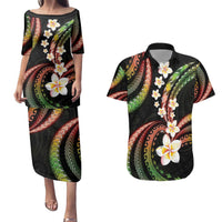 Hawaii Plumeria Reggae Couples Matching Puletasi and Hawaiian Shirt Polynesian Pattern LT01 Reggae - Polynesian Pride