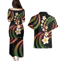 Hawaii Plumeria Reggae Couples Matching Puletasi and Hawaiian Shirt Polynesian Pattern LT01 - Polynesian Pride