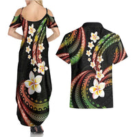 Hawaii Plumeria Reggae Couples Matching Summer Maxi Dress and Hawaiian Shirt Polynesian Pattern LT01 - Polynesian Pride