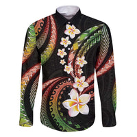 Hawaii Plumeria Reggae Family Matching Mermaid Dress and Hawaiian Shirt Polynesian Pattern