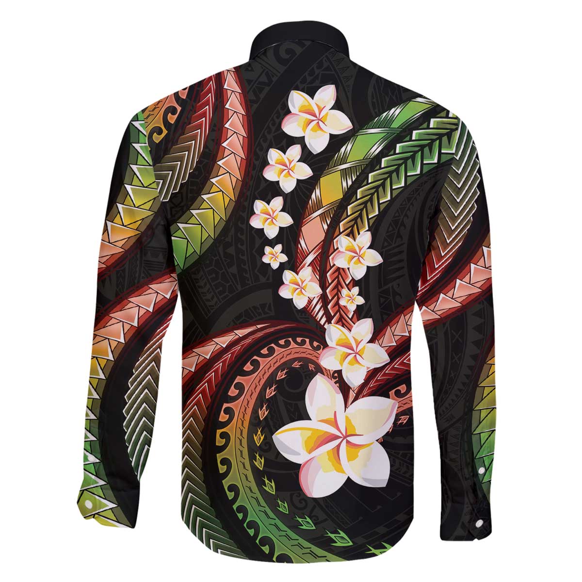Hawaii Plumeria Reggae Family Matching Off The Shoulder Long Sleeve Dress and Hawaiian Shirt Polynesian Pattern