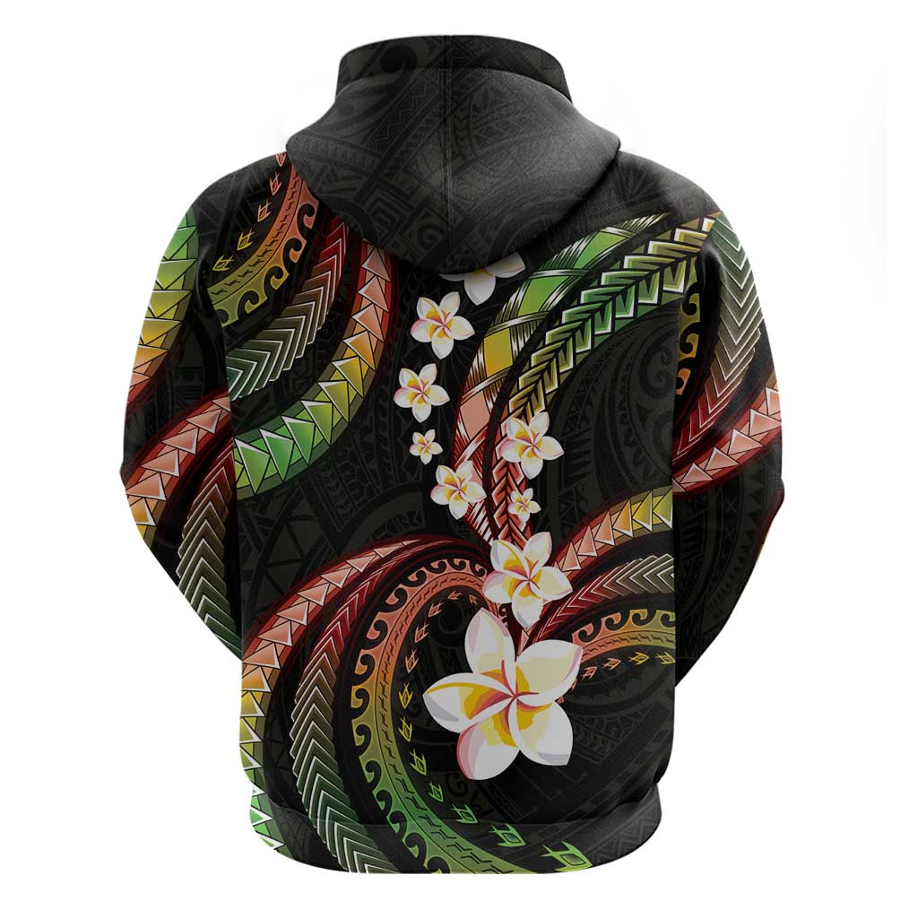 Hawaii Plumeria Reggae Hoodie Polynesian Pattern