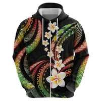 Hawaii Plumeria Reggae Hoodie Polynesian Pattern