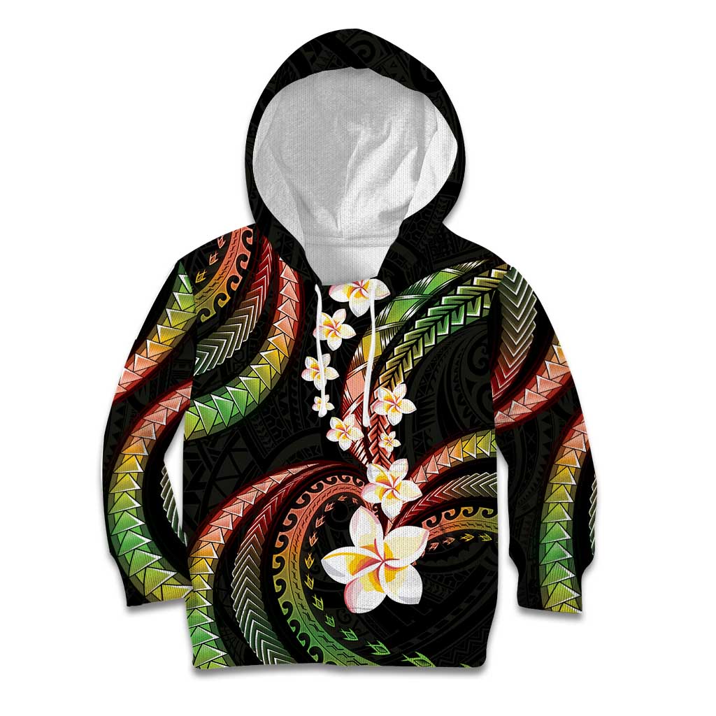 Hawaii Plumeria Reggae Kid Hoodie Polynesian Pattern