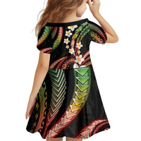 Hawaii Plumeria Reggae Kid Short Sleeve Dress Polynesian Pattern LT01 - Polynesian Pride