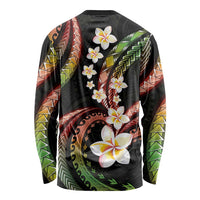 Hawaii Plumeria Reggae Long Sleeve Shirt Polynesian Pattern LT01 - Polynesian Pride