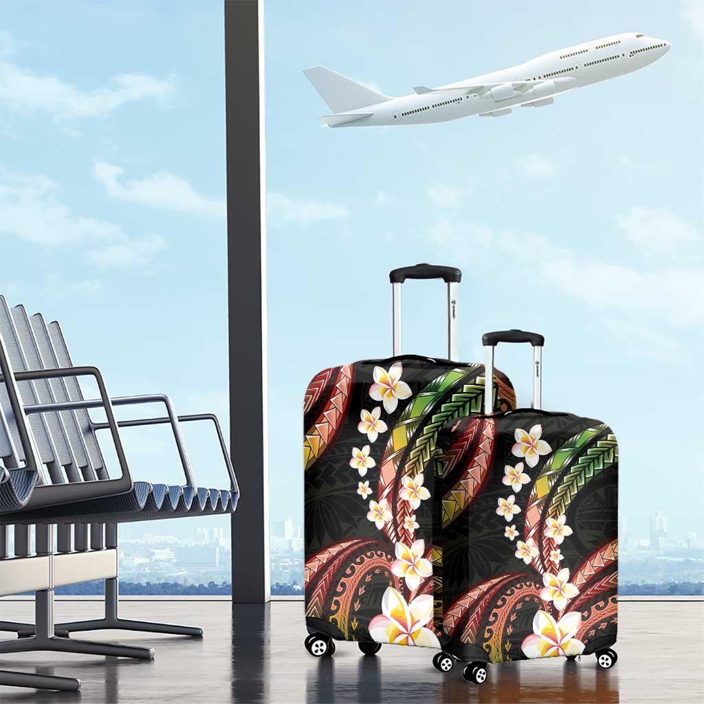 Hawaii Plumeria Reggae Luggage Cover Polynesian Pattern