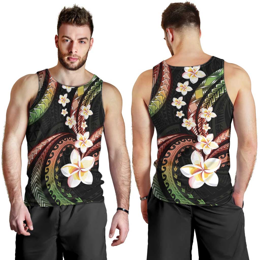 Hawaii Plumeria Reggae Men Tank Top Polynesian Pattern LT01 - Polynesian Pride