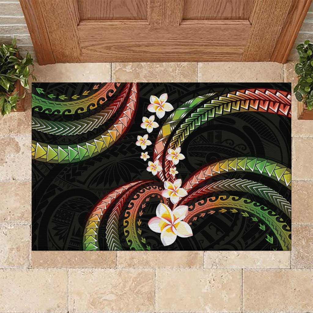 Hawaii Plumeria Reggae Rubber Doormat Polynesian Pattern LT01 Reggae - Polynesian Pride