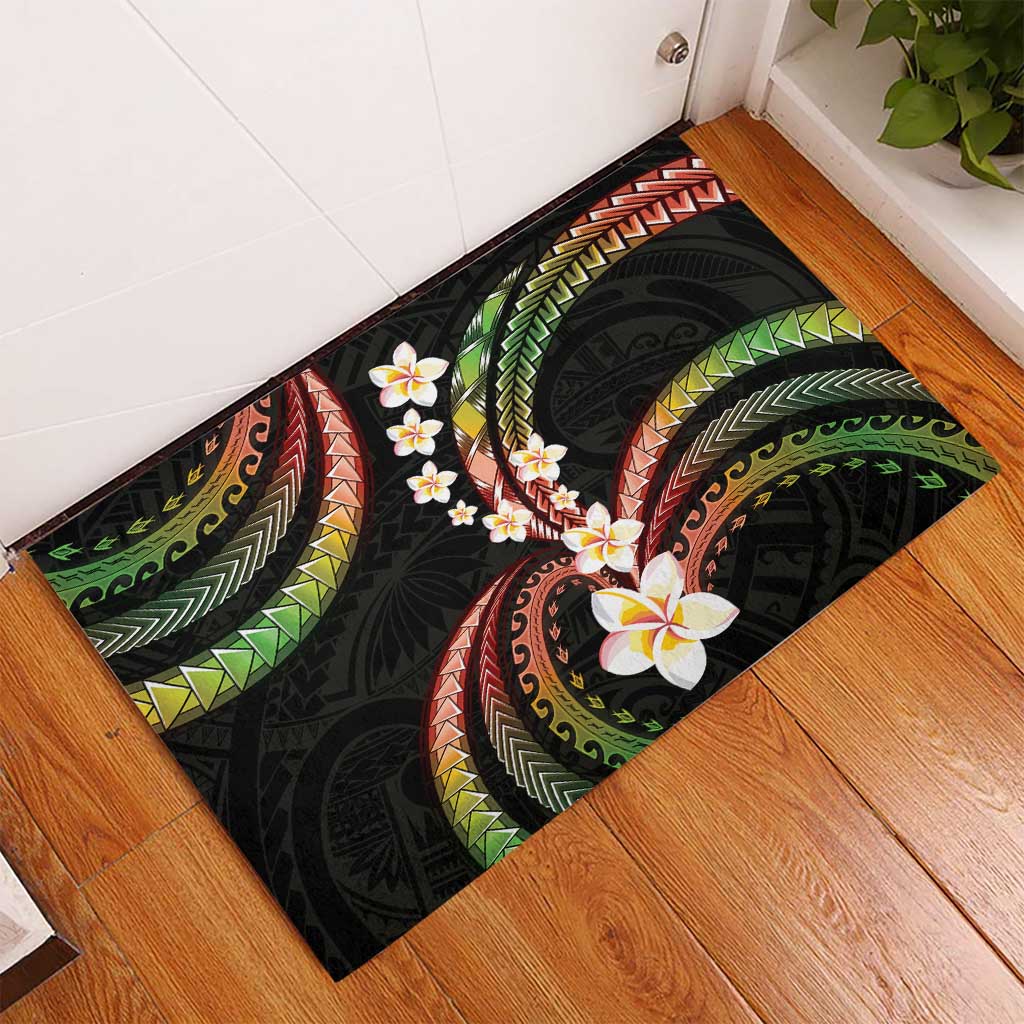 Hawaii Plumeria Reggae Rubber Doormat Polynesian Pattern LT01 - Polynesian Pride