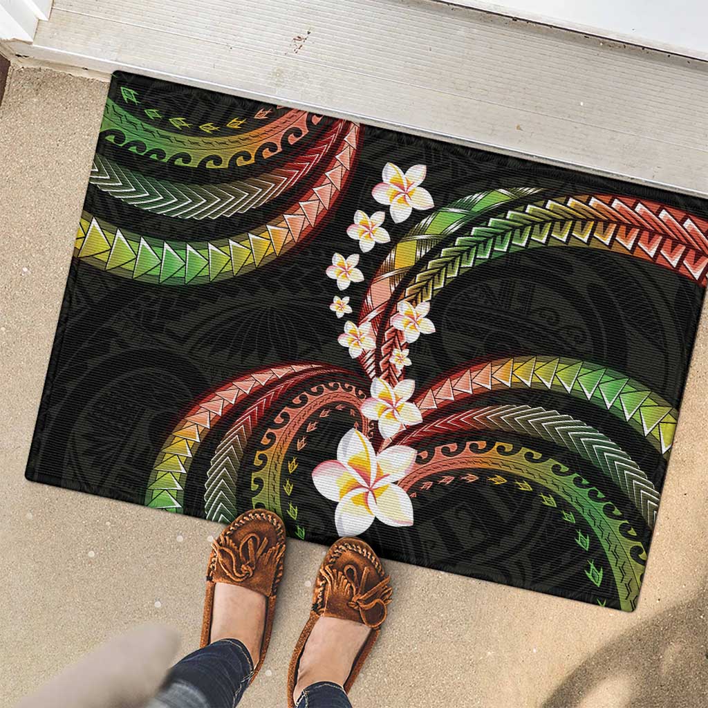 Hawaii Plumeria Reggae Rubber Doormat Polynesian Pattern LT01 - Polynesian Pride
