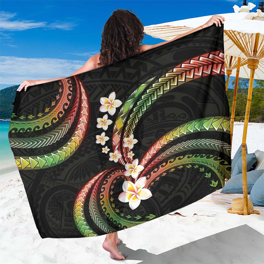 Hawaii Plumeria Reggae Sarong Polynesian Pattern