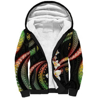 Hawaii Plumeria Reggae Sherpa Hoodie Polynesian Pattern LT01 Unisex Reggae - Polynesian Pride