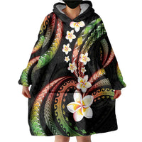 Hawaii Plumeria Reggae Wearable Blanket Hoodie Polynesian Pattern LT01 - Polynesian Pride