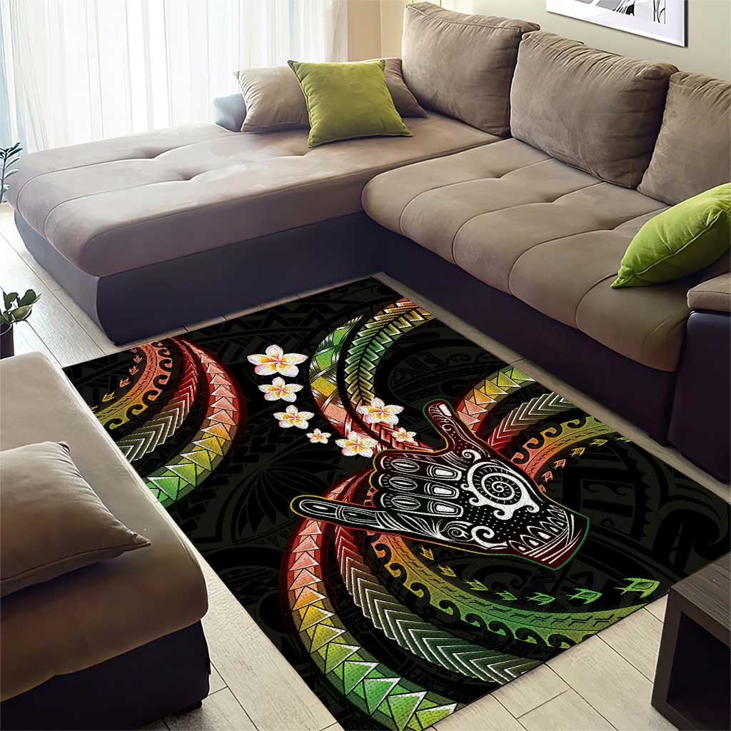 Hawaii Shaka Sign Area Rug Fantastic Frangipani Reggae