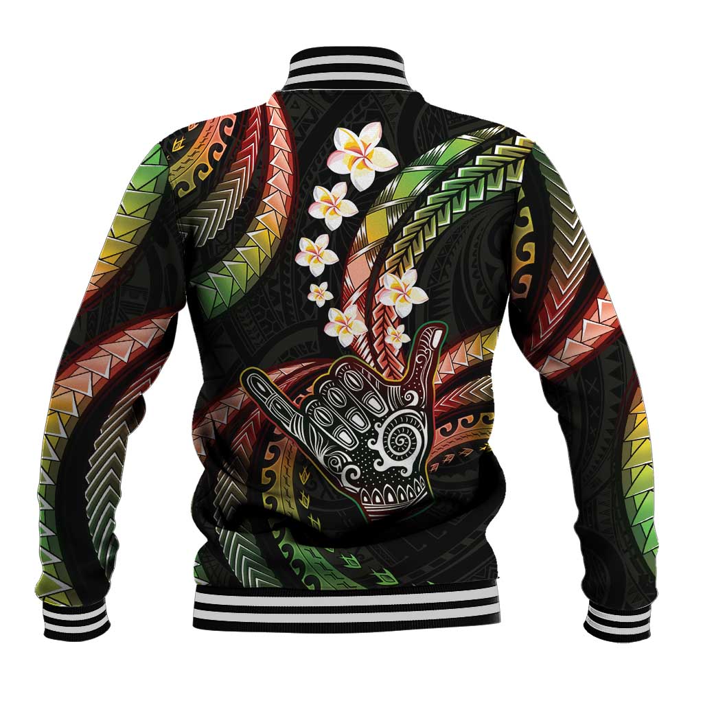 Hawaii Shaka Sign Baseball Jacket Fantastic Frangipani Reggae LT01 - Polynesian Pride