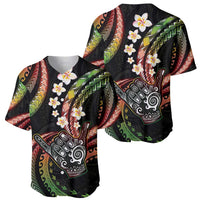 Hawaii Shaka Sign Baseball Jersey Fantastic Frangipani Reggae