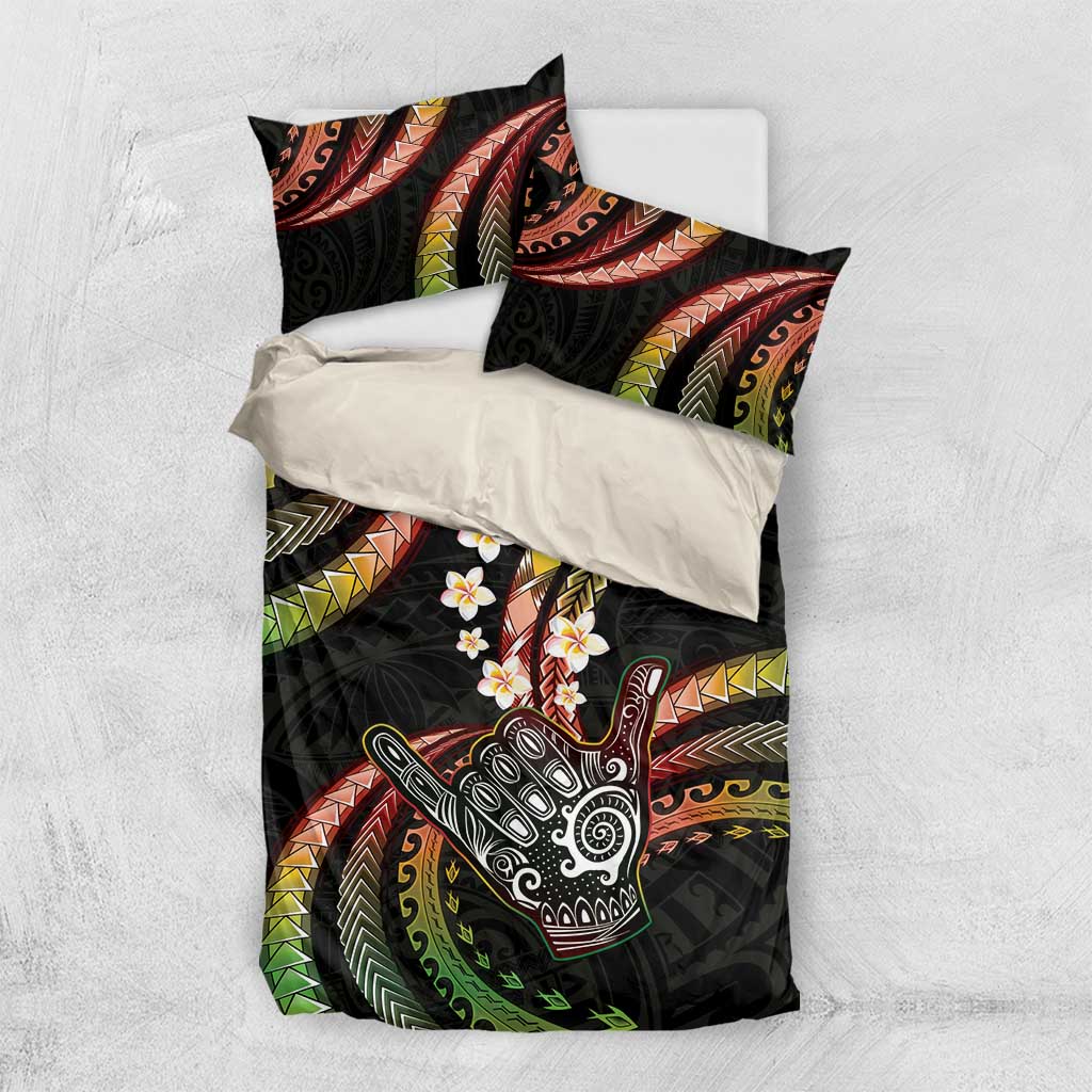Hawaii Shaka Sign Bedding Set Fantastic Frangipani Reggae