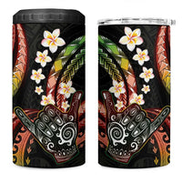 Hawaii Shaka Sign 4 in 1 Can Cooler Tumbler Fantastic Frangipani Reggae