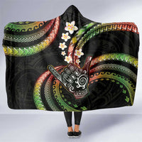 Hawaii Shaka Sign Hooded Blanket Fantastic Frangipani Reggae LT01 One Size Reggae - Polynesian Pride
