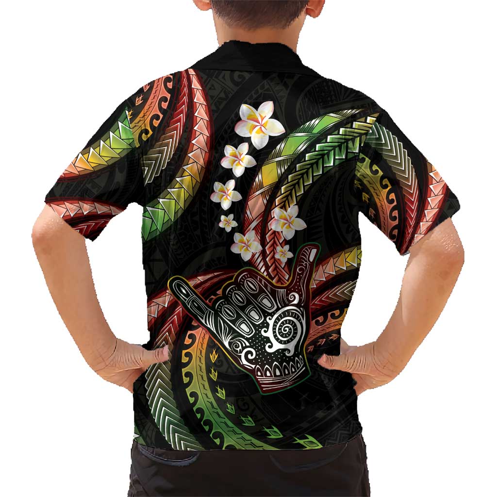 Hawaii Shaka Sign Kid Hawaiian Shirt Fantastic Frangipani Reggae LT01 - Polynesian Pride