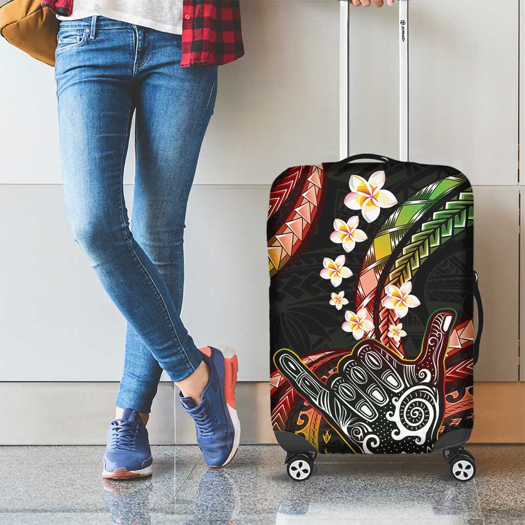 Hawaii Shaka Sign Luggage Cover Fantastic Frangipani Reggae