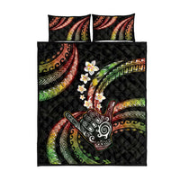 Hawaii Shaka Sign Quilt Bed Set Fantastic Frangipani Reggae