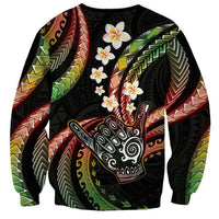 Hawaii Shaka Sign Sweatshirt Fantastic Frangipani Reggae LT01 - Polynesian Pride