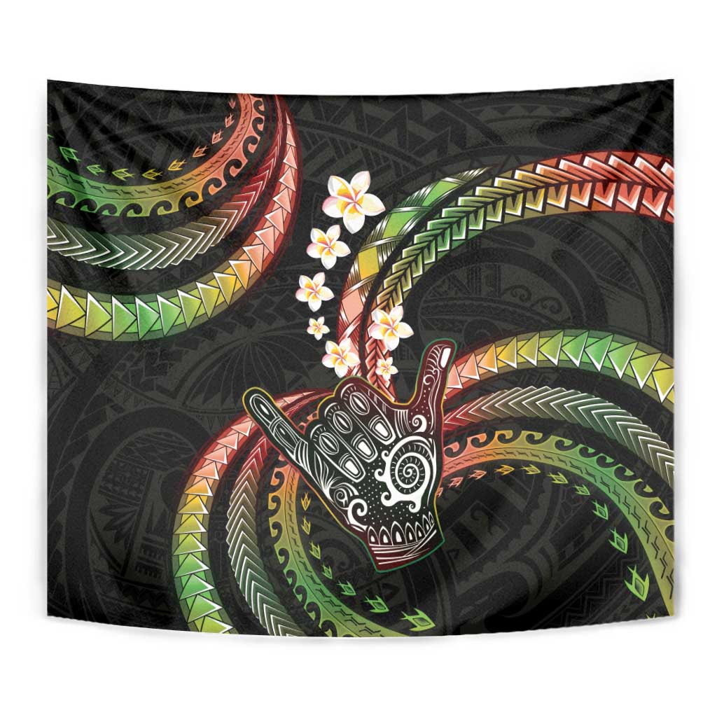 Hawaii Shaka Sign Tapestry Fantastic Frangipani Reggae
