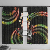 Hawaii Shaka Sign Window Curtain Fantastic Frangipani Reggae LT01 With Hooks Reggae - Polynesian Pride