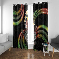 Hawaii Shaka Sign Window Curtain Fantastic Frangipani Reggae LT01 With Grommets Reggae - Polynesian Pride