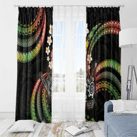 Hawaii Shaka Sign Window Curtain Fantastic Frangipani Reggae LT01 - Polynesian Pride