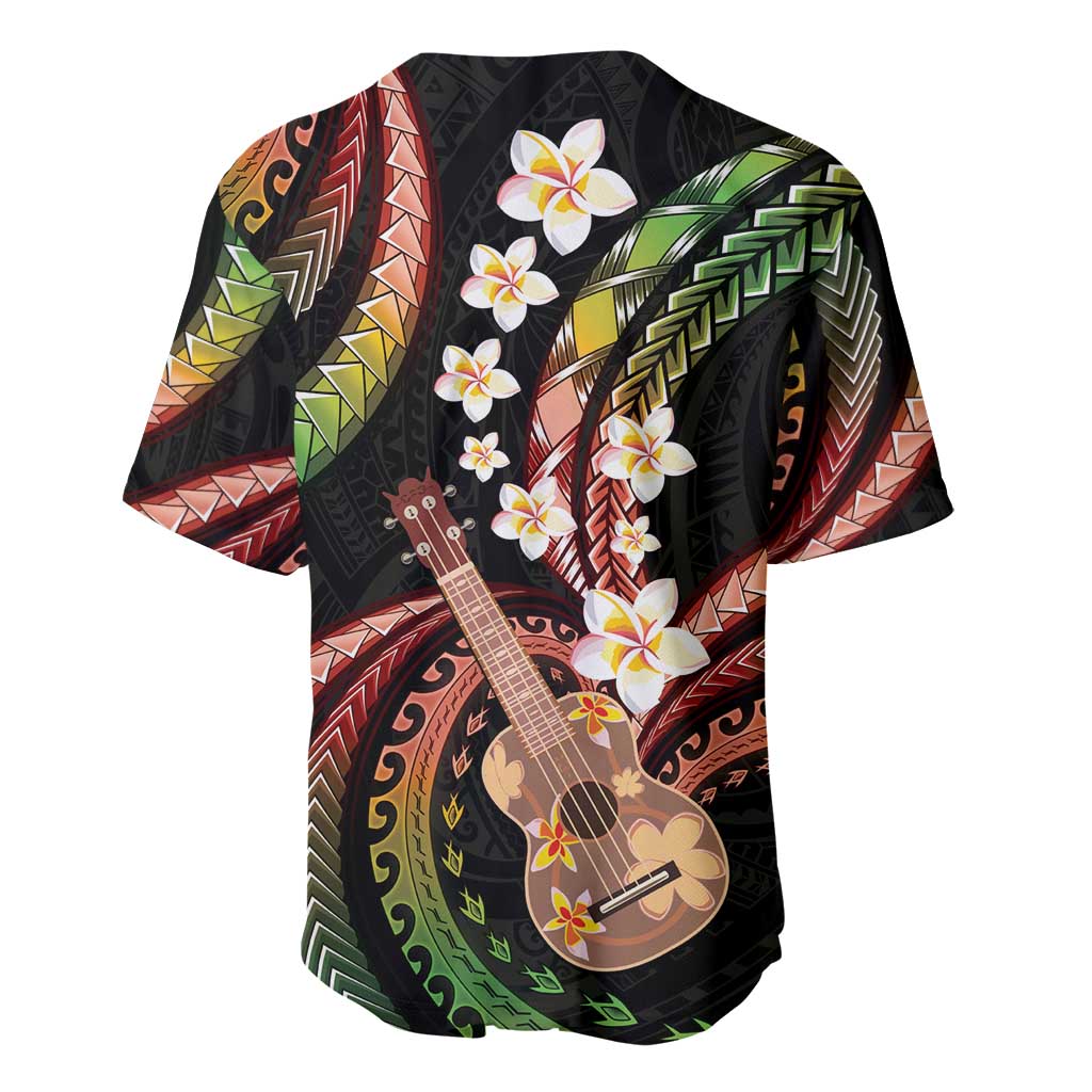 Hawaiian Ukulele Baseball Jersey Jawaiian Fantastic Plumeria