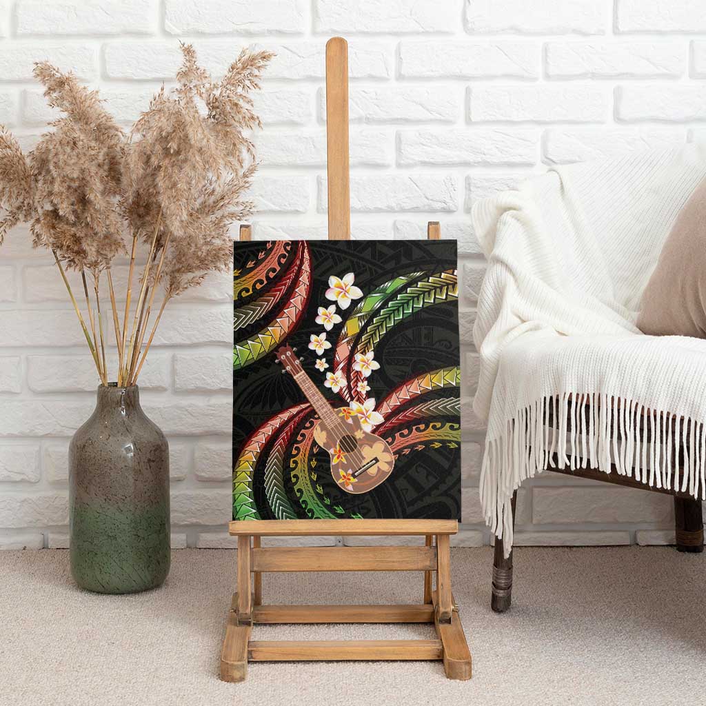 Hawaiian Ukulele Canvas Wall Art Jawaiian Fantastic Plumeria